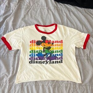Disney Kids Mickey Mouse Rainbow T-Shirt - Cream and Red